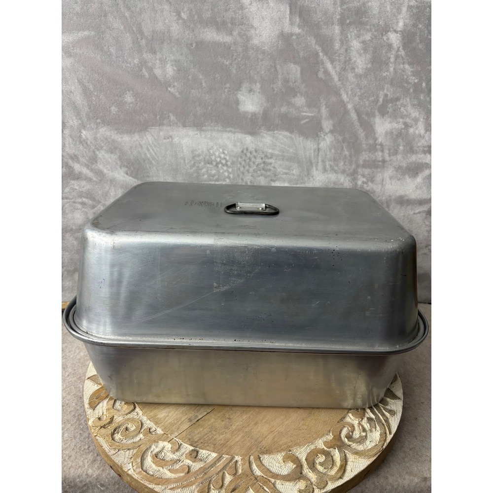 Vintage Wear-Ever Aluminum High Dome Roasting Pan with Vent and Rack No. 825